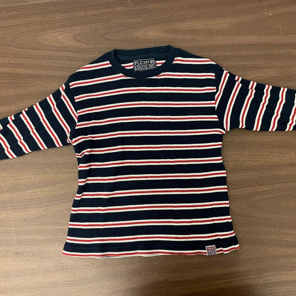 Kids Striped Long Sleeve Shirt Size XS (4)